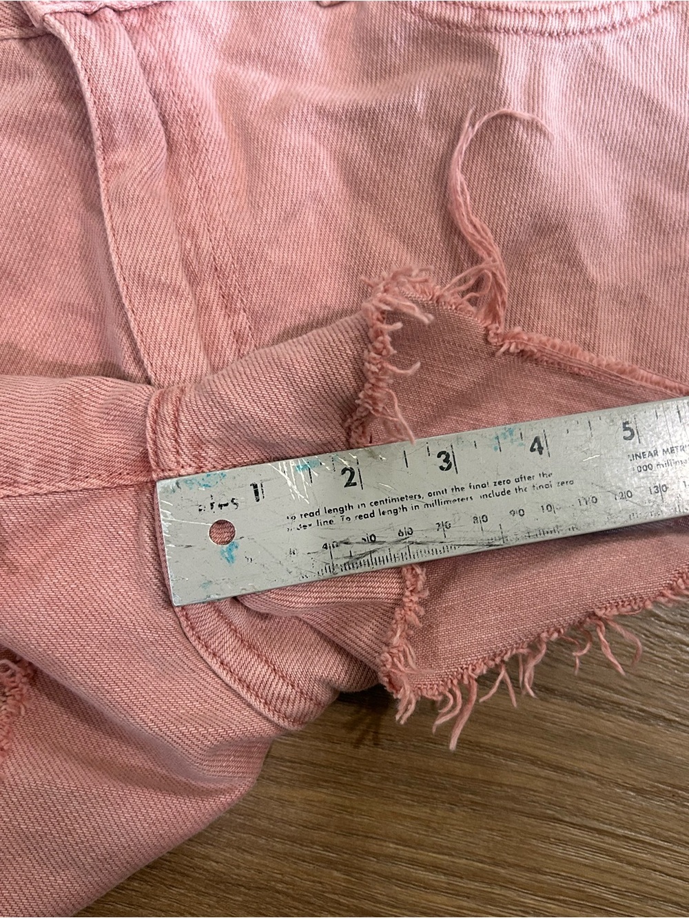 Wrangler Rose Festival Denim Shorts pink- High Rise Cutoff W29 - Picture 8 of 9